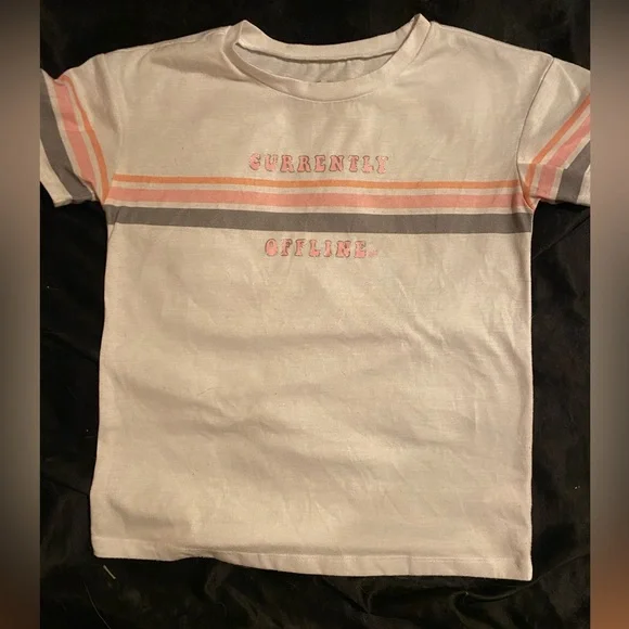 Justice girls "Currently Offline" t shirt sz 8 - Picture 2 of 5